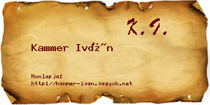 Kammer Iván névjegykártya